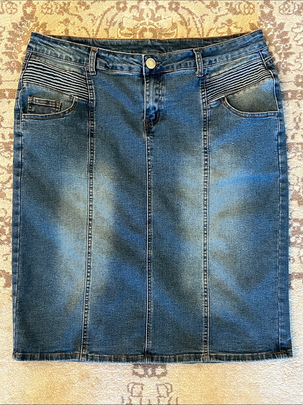 Be Girl Modest Denim Pencil Skirt